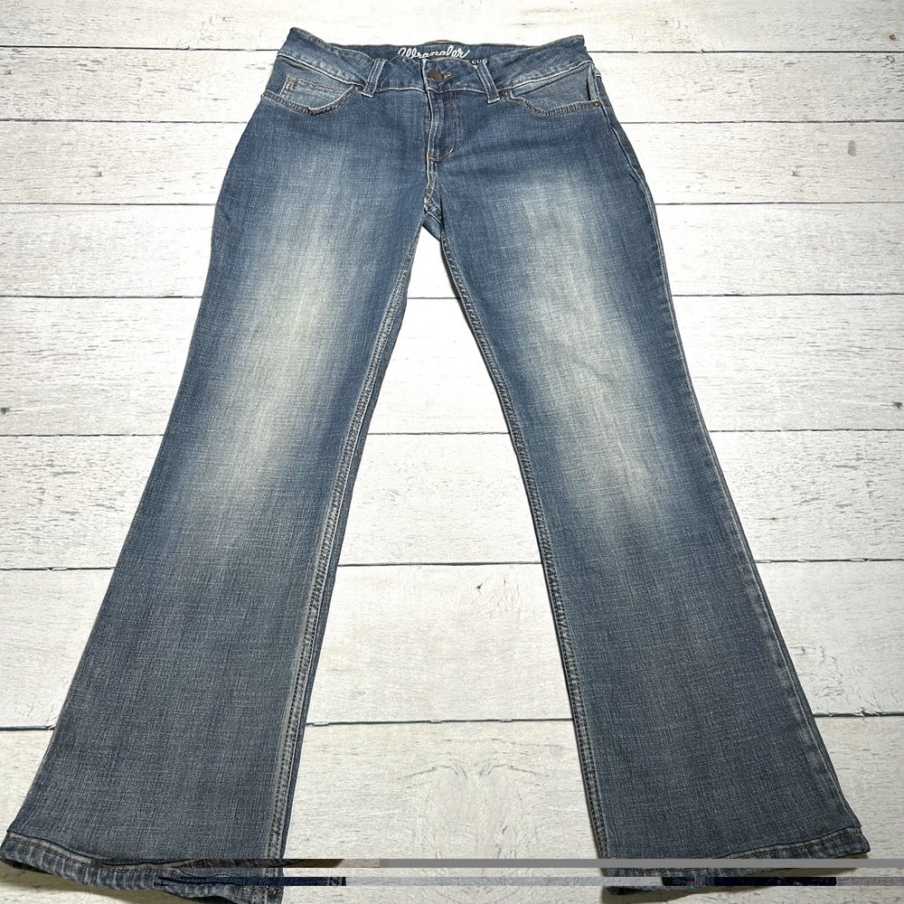 Wrangler Womens Bootcut Jeans Blue Medium Wash Stretch 5-Pocket 1009MWZAH Size 7